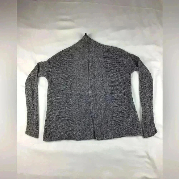 Eileen fisher navy blue&white organic 100% linen open knit cardigan size x-small - Picture 2 of 6